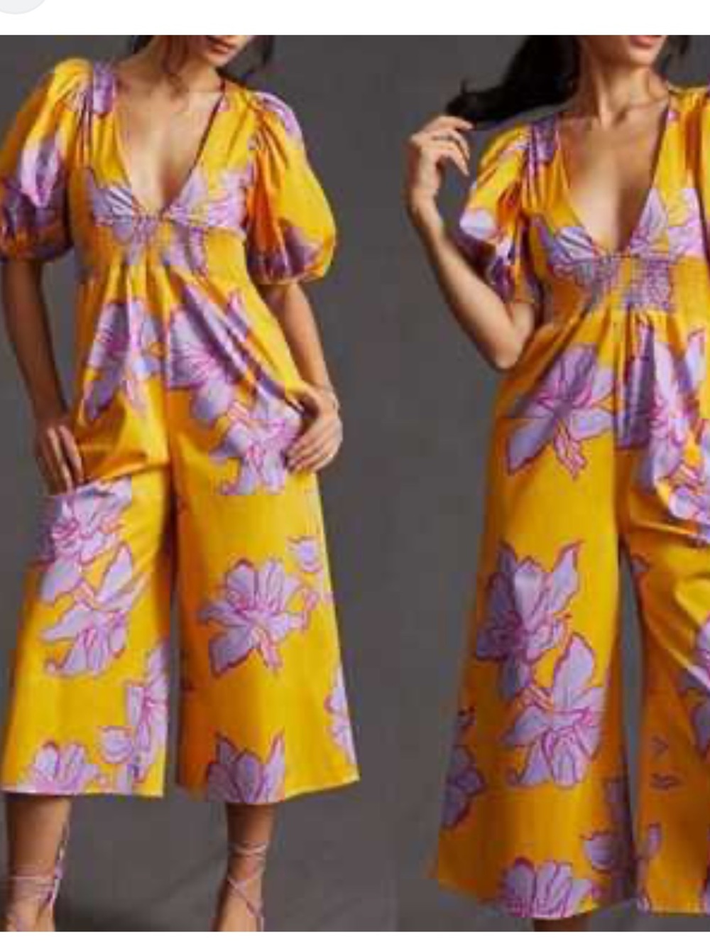Anthologie Hutch Floral Puff Sleeve Jumpsuit